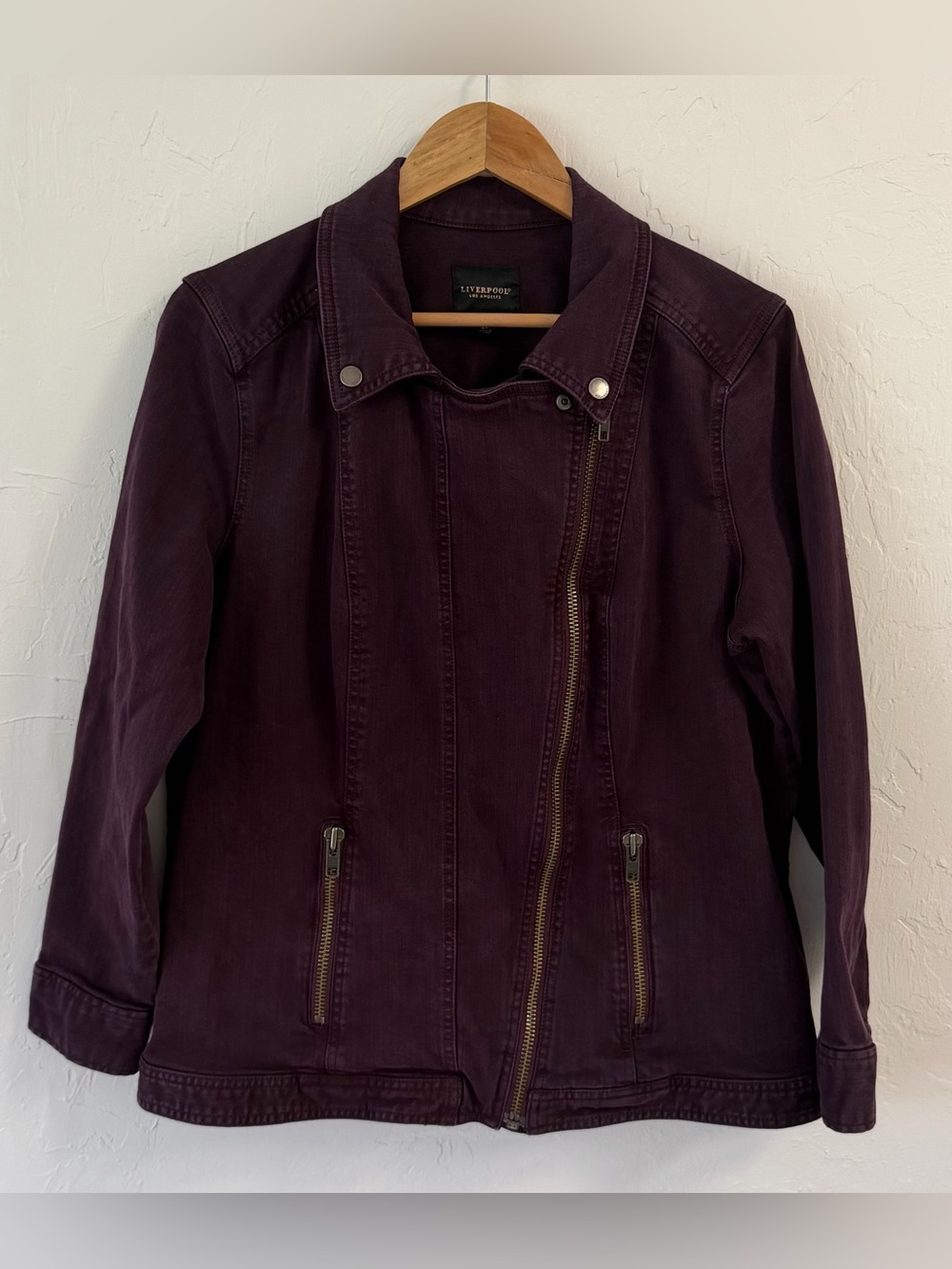 Liverpool Los Angeles Denim Utility Zipper Jacket Size 2X